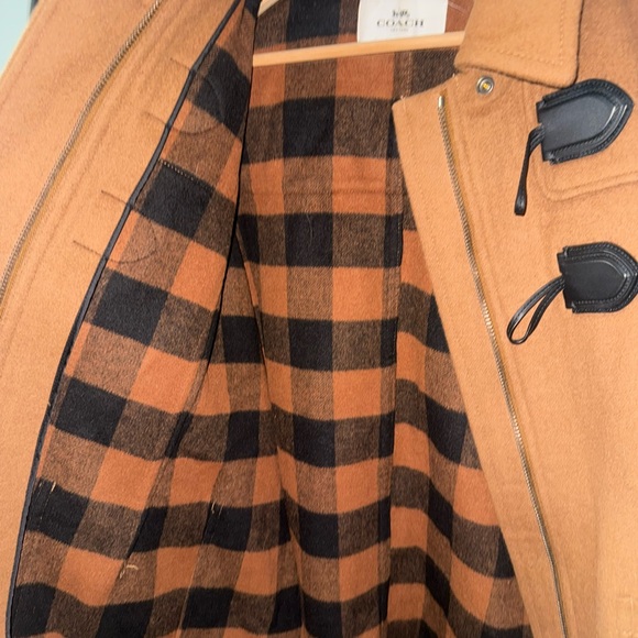 Coach Duffle Cape F34127 Camel Wool Blend Hooded Toggle Poncho Cape Coat Small - Picture 4 of 7